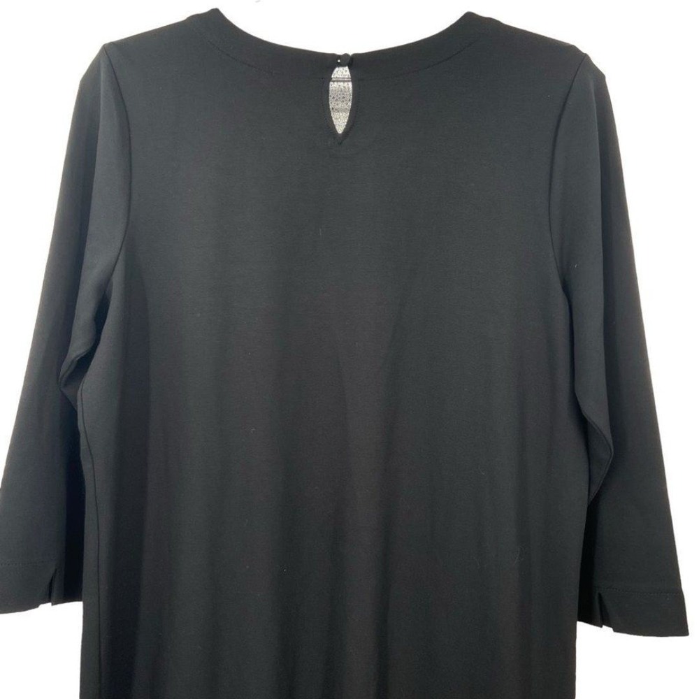 J. Jill Black‎ Ponte Knit Flounce Hem Dress 3/4 Sleeve Large New - Picture 6 of 10